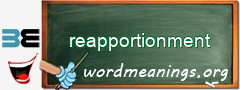 WordMeaning blackboard for reapportionment